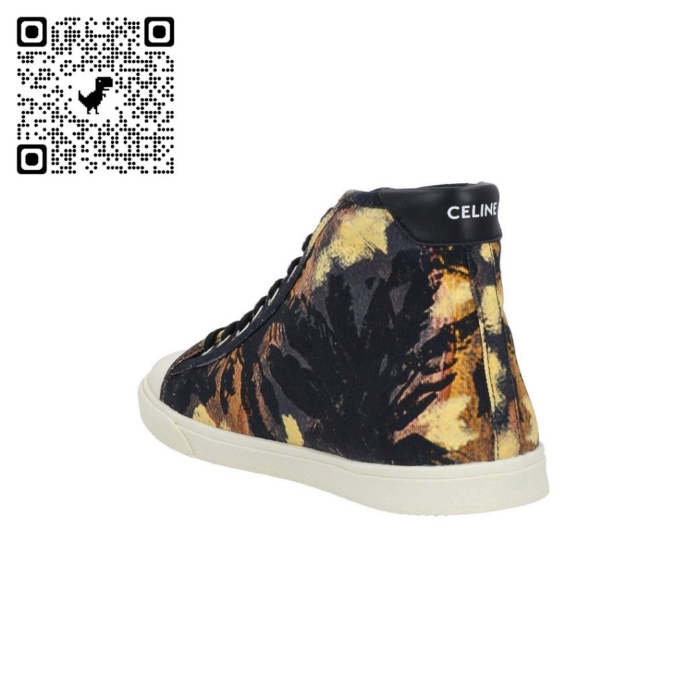 CELINE Blank Casbah Mid Lace-Up Sneakers - Picture 3 of 4